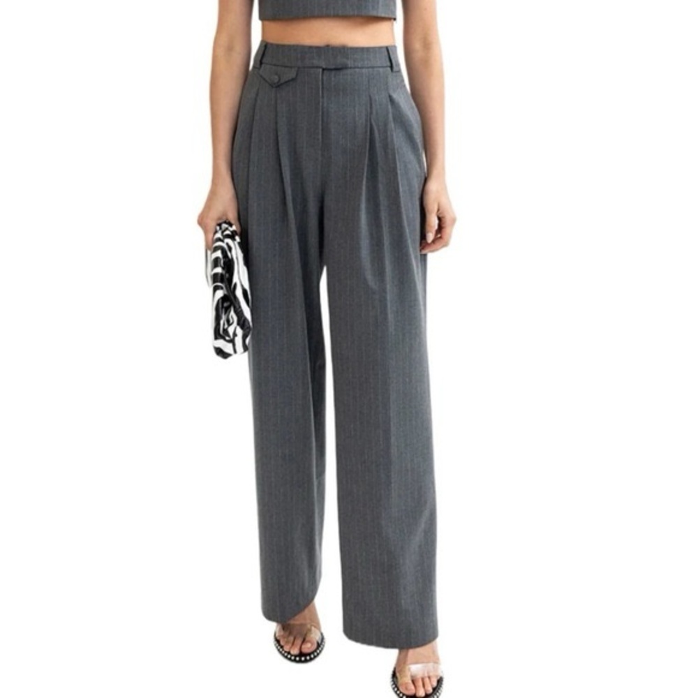Torn by Ronny Kobo Charcoal Wide-Leg Pants